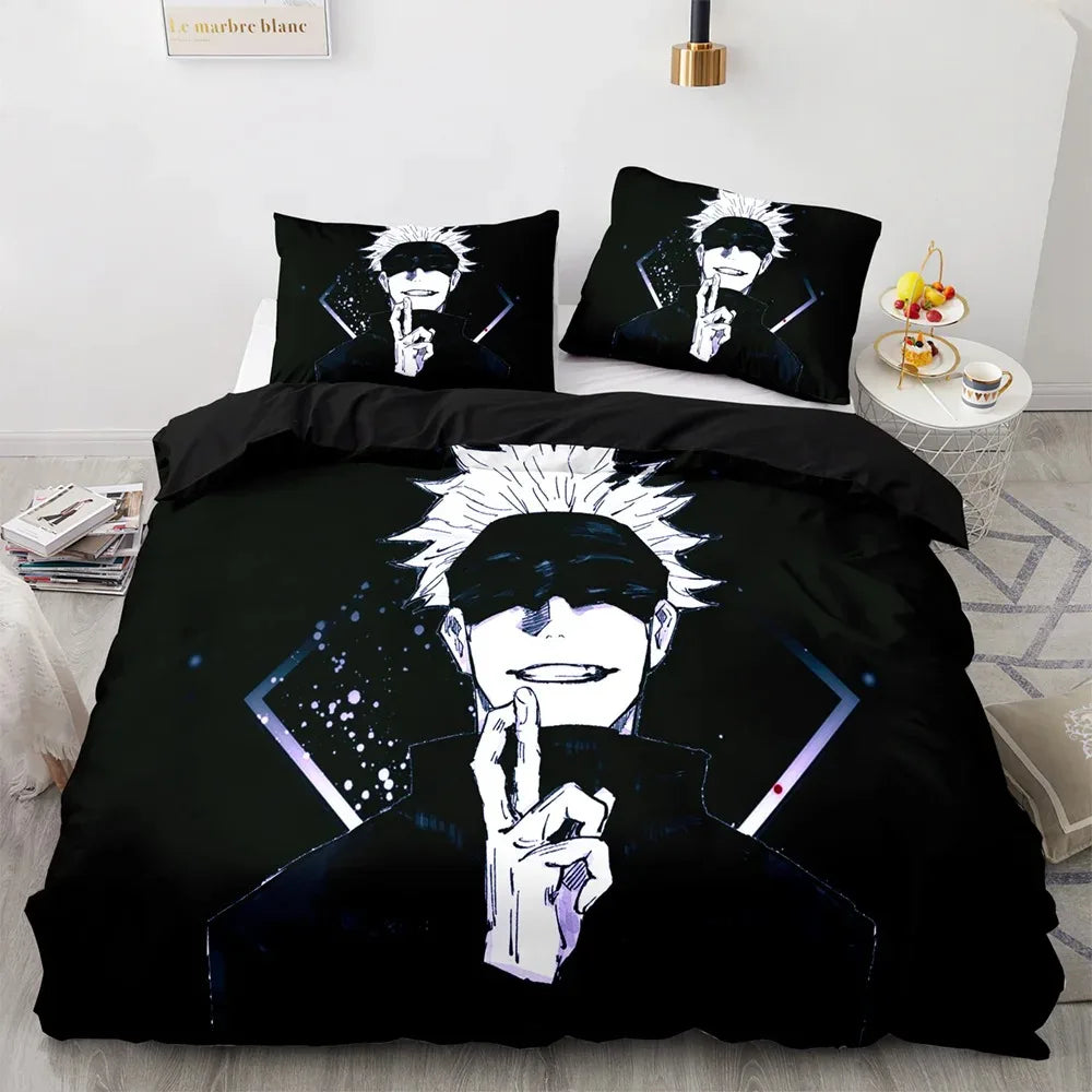 Anime Jujutsu Kaisen Satoru Gojo Bedding Set Boys Girls Twin Queen Size Duvet Cover Pillowcase Bed Kids Adult Home Textile