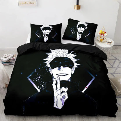 Anime Jujutsu Kaisen Satoru Gojo Bedding Set Boys Girls Twin Queen Size Duvet Cover Pillowcase Bed Kids Adult Home Textile