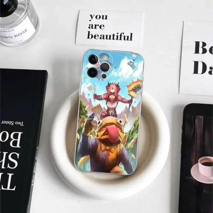 Cartoon B-Battle-R-Royale-F-FortniteS for iPhone 17 16 15 14 13 12 11 Pro Max Plus Transparent Soft TPU Phone Cover