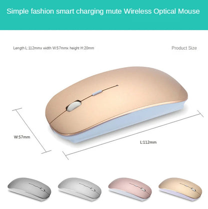 Rechargeable Type-C Wireless Mouse with USB Dual Receiver, Silent Ergonomic Wireless Mouse, Adjustable 1600 DPI Computer Mouse for Laptop & PC
