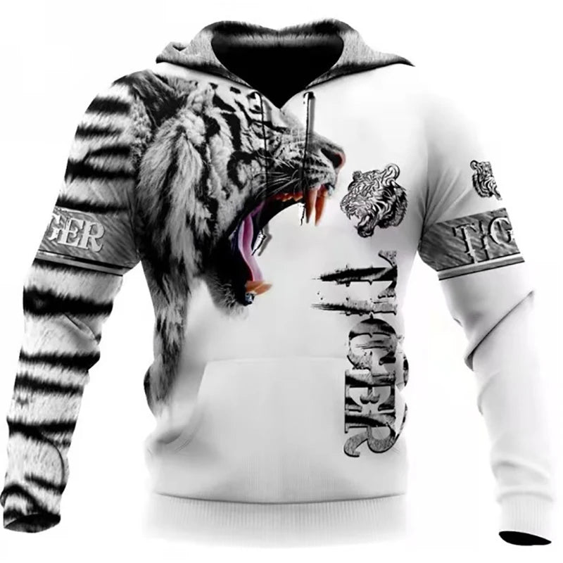 Fashion Spring Autumn Wolf Animal Men's Hoodies 3D All Over Printed Sweatshirt Unisex Pullover Casual Jacket Streetwear Coat 4XL
