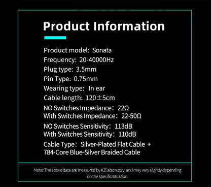 KZ Sonata 28BA Units Upgraded HIFI Headphones On-ear tunable balanced armour unit Wired gaming headphones
