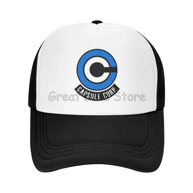 Capsule Corp Mesh-Baseballkappen Unisex-Hip-Hop-Trucker-Cap Anime DBZ Dad-Cap Verstellbare Rennkappe Sommer-Trucker-Snapback-Kappen