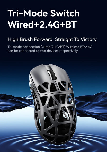 Attack Shark R2 trådlös gamingmus PAW3950 8K i magnesiumlegering, lätt gamingmus med Bluetooth Tri-Mode för gaming/kontor