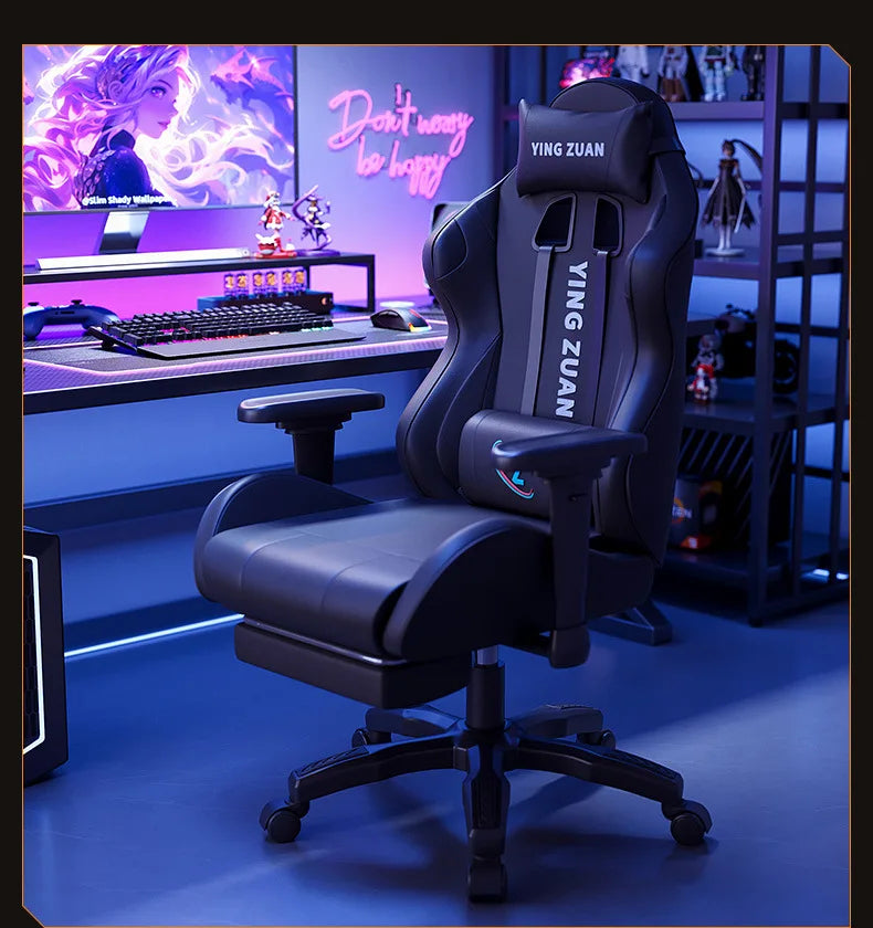 AOLIVIYA Ergonomic Gaming Chair with Footrest, Reclining Computer Chair, 3D Adjustable Armrests, Lumbar Support Seat for Home Office