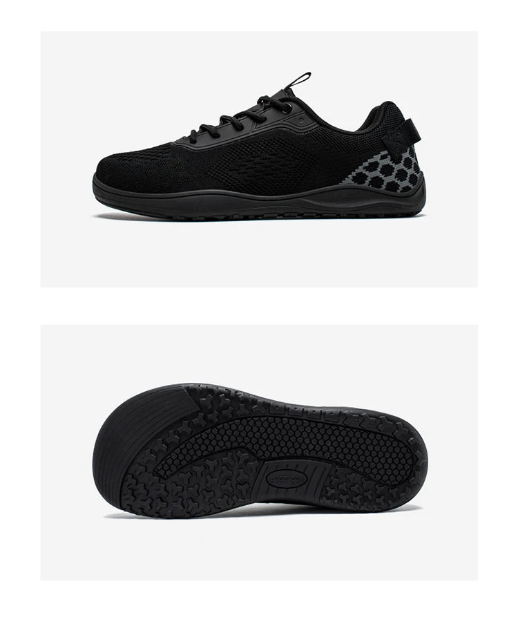 HOBIBEAR Dzianinowe buty typu „barefoot” – unisex, bez podbicia, z szerokim czubkiem, minimalistyczne, oddychające, codzienne buty do chodzenia