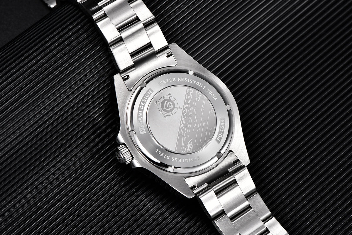 PAGANI DESIGN 2025 New Men's Automatic Mechanical Watch GMT Classic Retro Stainless Steel 200m Water Resistant Men's Wristwatch