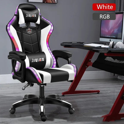 RGB Gaming Chair Ergonomic Computer Chair with Massage Function, Reclining Office Chair, Swivel Gamer Chair with Adjustable Height and Armrests
