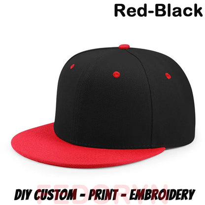 Fedoryn Custom Snapback Caps Splice Color Embroidery Hip Hop Cap for Women and Men DIY LOGO Design Print Hats Unisex Wholesale