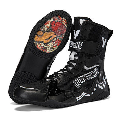 2026 Professional Wrestling Shoes For Men Lightweight Training Boxing Sneakers Large Size Black White Gym Outdoor Sports