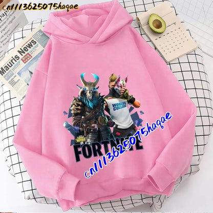 FORTNITED Children Long-sleeved Girls Boy Streetwear Boys Baby Hoodies Pullover Sweatshirt Anime Fashion Kid Clothing Tops Gift