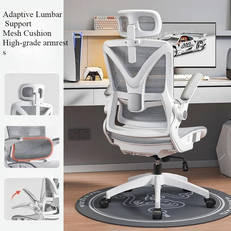 Ergonomic Gaming Chair with 3D Lumbar Support, Breathable Mesh Office Chair, Racing Style High-Density Sponge Seat, Adjustable Swivel Computer Desk Chair