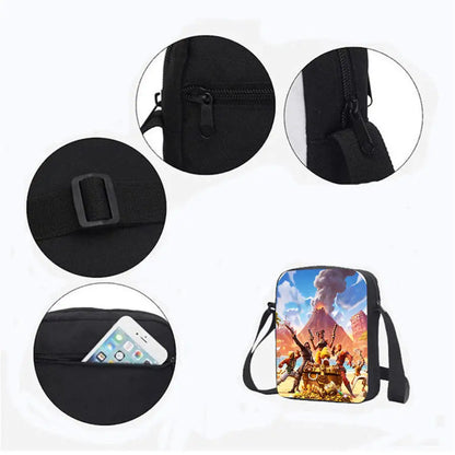 3Pcs Kids Backpack Set, Crossbody & Pencil Bag, FORTNITE Cartoon Bag, Lightweight for Boys and Girls Ages 5-10, Free 3D Printed Keychain