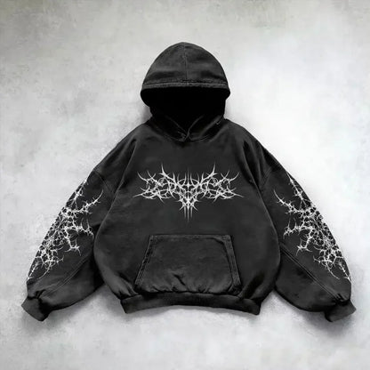 American Y2K New Hip Hop Trend Retro Hoodie Women Street Casual Loose Joker Vintage Sweatshirt Unisex Fleece Padded Warm Hoodie