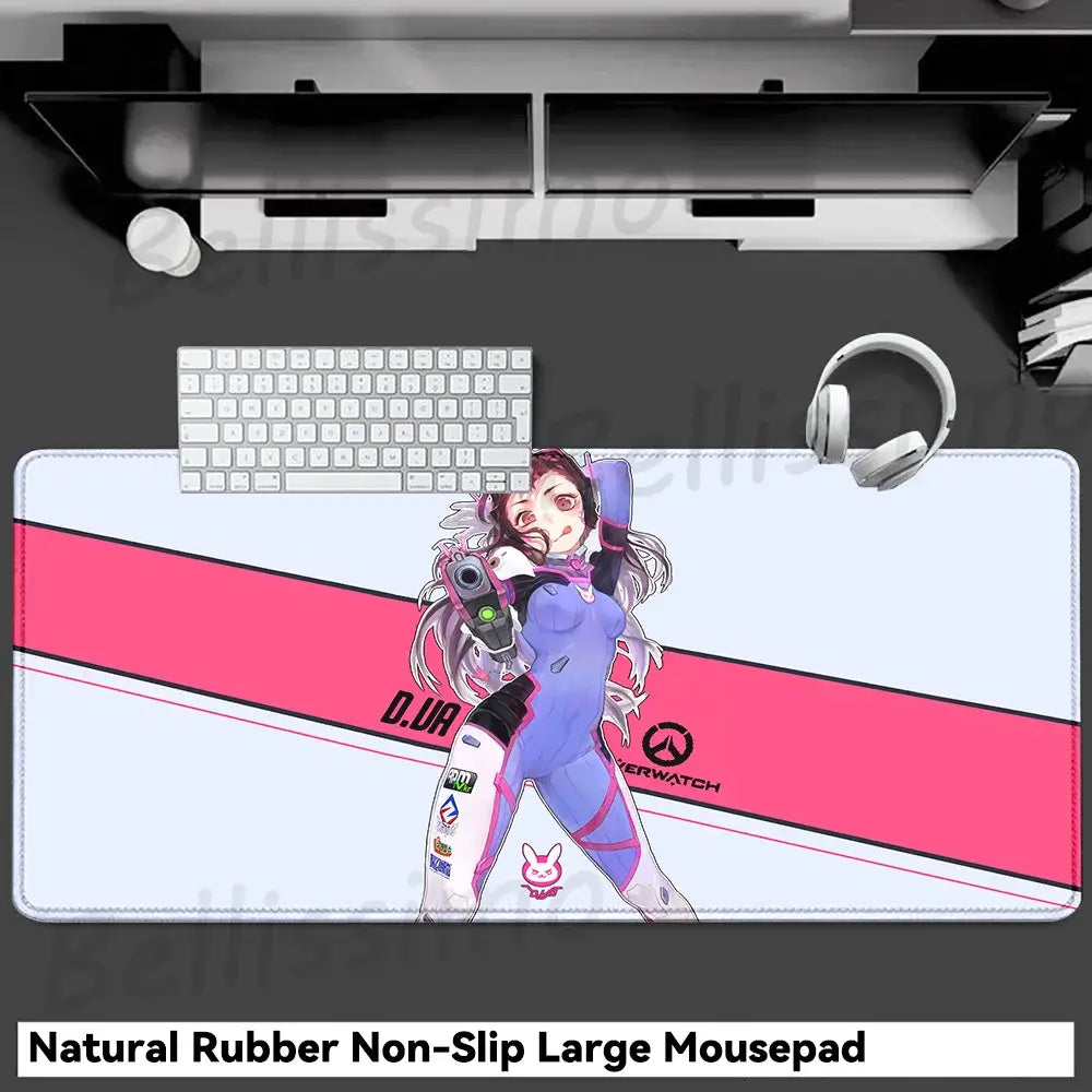 Gaming Accessories O-Overwatch D-D.va Mouse Pad Large Keyboard Mousepad Pc Cabinet Deskmat Xxl Extended Mats Gamer Mausepad