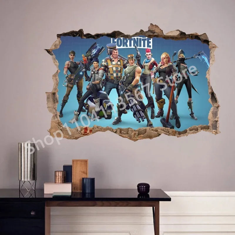 Fortnited Hot 3D Children Cartoon Wall Stickers Waterproof Home Decoration Battle Royale for Kid's Room PVC DIY Vinyl Wallpaper