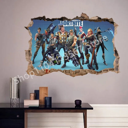 Fortnited Hot 3D Children Cartoon Wall Stickers Waterproof Home Decoration Battle Royale for Kid's Room PVC DIY Vinyl Wallpaper