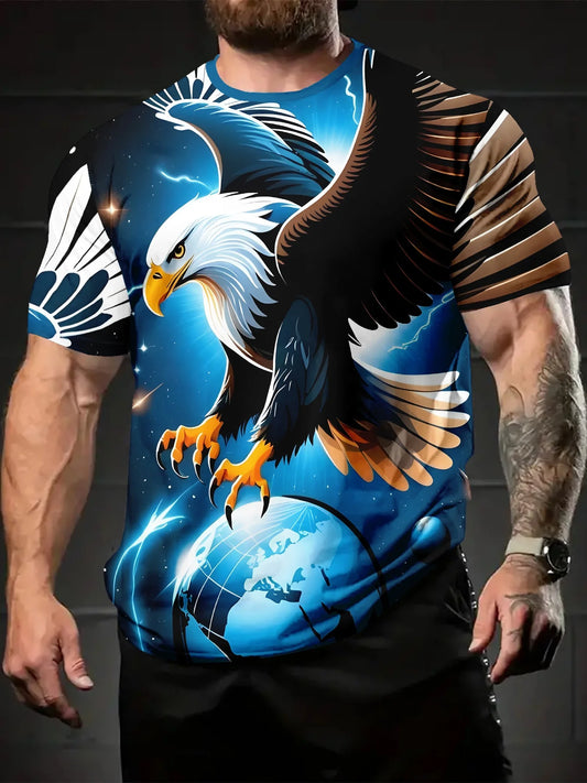 Fashion Eagle Graphic T-Shirts Luxury T-Shirt Summer Men's T-Shirts Casual Tops Short Sleeve T-Shirt 3D Printing Men’s Clothing