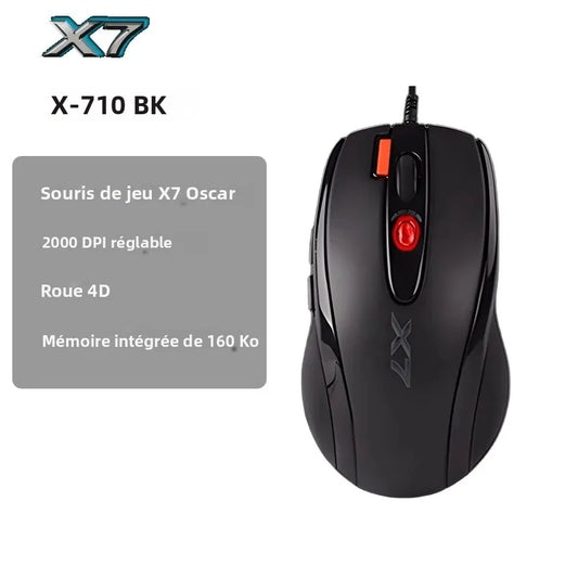 A4TECH X7 X-710BK Oscar Gaming Mouse,2000DPI,1000HZ,4D Wheel,160K Onboard Memory,Oscar Mouse Editor,Driver Free