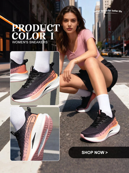 Baasploa Women’s Professional Running Shoes Outdoor Carbon Plate Non-Slip Sports Shoes Female Casual Breathable Jogging Sneakers