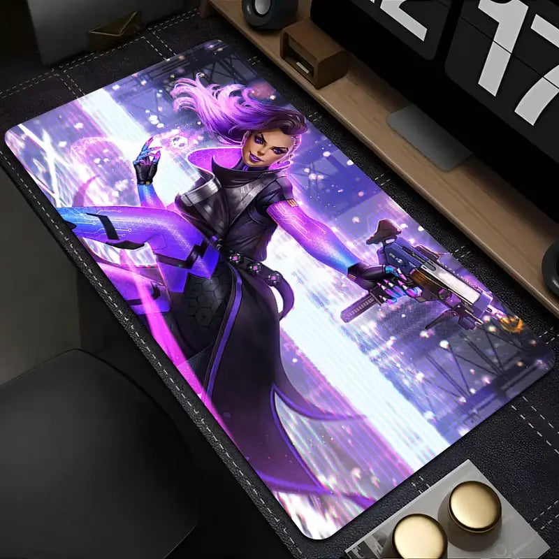 Mouse Pad PC Overwatch Sombra Sexy Mousepad Laptop Purple Kawaii Anime Girl Keyboard Pad Gaming Accessories Gamer Desk Mouse Mat