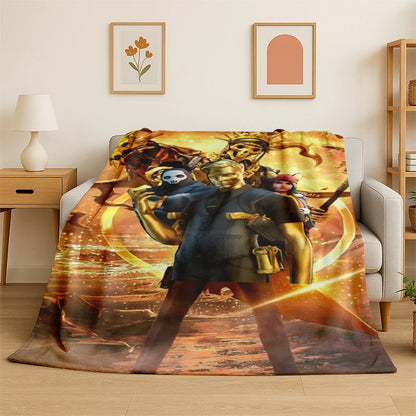 Cartoon F-Fortnite Game Gamer Flannel Blanket Soft Warm Throw Blanket for Bedroom Living Room Bed Travel Camping Picnic Gift