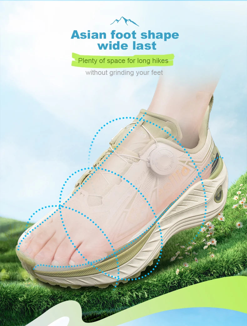 ONEMIX Outdoor hardloopschoenen voor heren, elastische trailschoenen, lichtgewicht, ademende damesschoenen, casual schoenen voor koppels, waterdichte schoenen