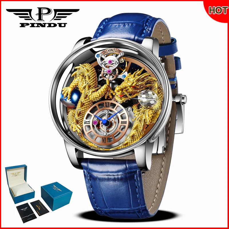 PINDU Design 2025 NEW Men's Watch Diamond Tourbillion Top Brand Luxury Astronomia Quartz Watch Men's Sapphire Glass Waterproof Watch