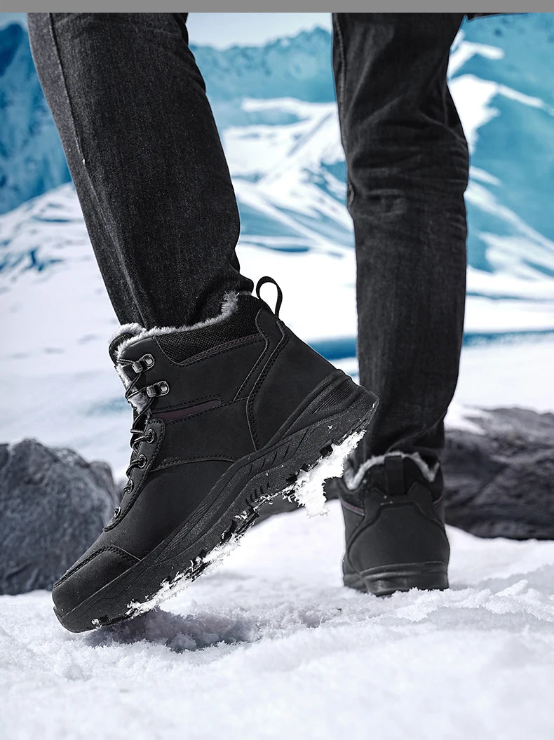 Men's Boots 2025 New Winter Slippers Warm Men Shoes Waterproof Non-Slip Plush Sneakers Male Tennis Shoes Boots Men Sneakers Winter