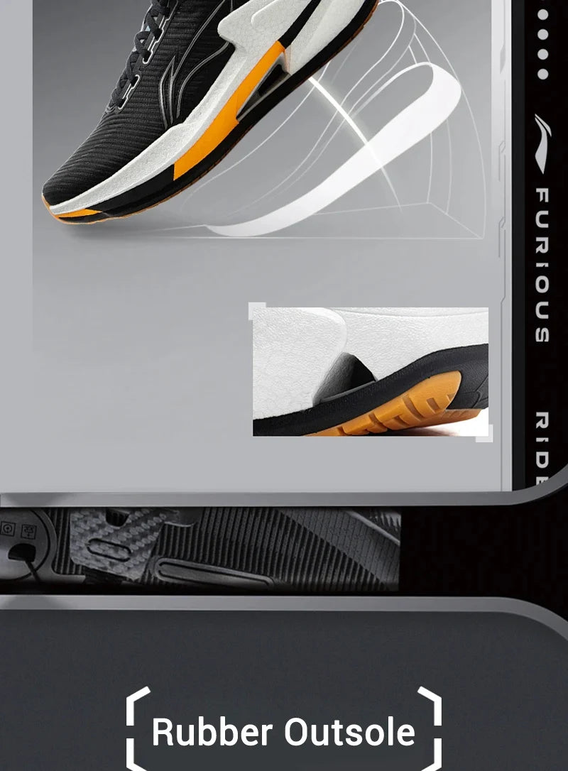 Li-Ning Men's FURIOUS RIDER 8 Stability Running Shoes BOOM Anti-Slip Cushion Li-Ning Stable Support Sports Sneakers ARZV005