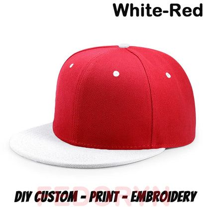 Fedoryn Custom Snapback Caps Splice Color Embroidery Hip Hop Cap for Women and Men DIY LOGO Design Print Hats Unisex Wholesale