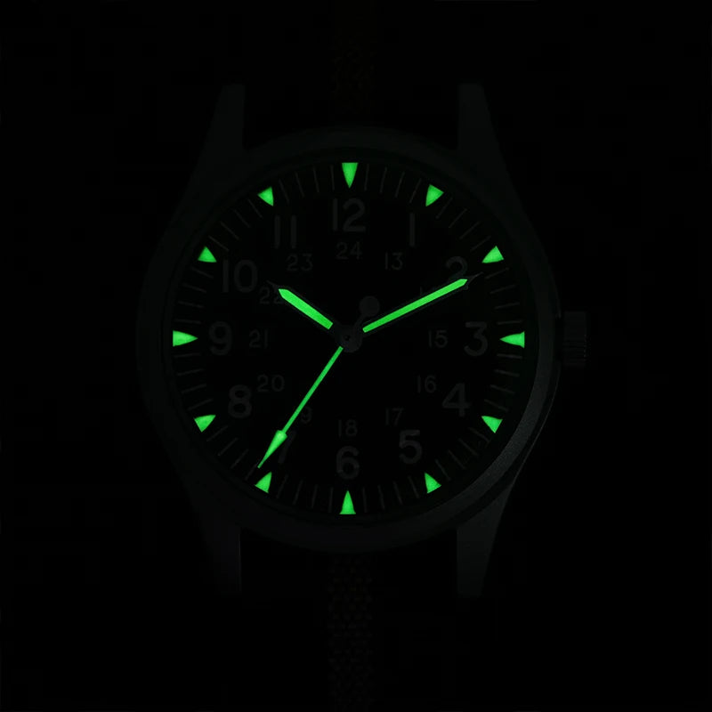 Militado ML07 Military Watch VH31 Quartz Movement Sapphire Crystal Luminous AR Coating Vintage Watches 100m Waterproof