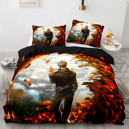 Anime Jujutsu Kaisen Satoru Gojo Bedding Set Boys Girls Twin Queen Size Duvet Cover Pillowcase Bed Kids Adult Home Textile