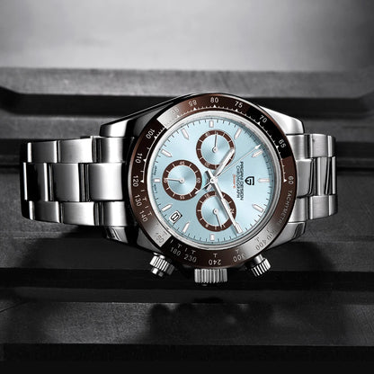 Chronografklocka för män från PAGANI DESIGN – Lyxig armbandsur med kvartsverk, självlysande och vattentät.