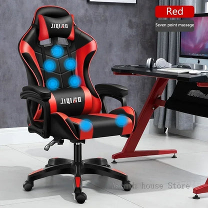RGB Gaming Chair Ergonomic Computer Chair with Massage Function, Reclining Office Chair, Swivel Gamer Chair with Adjustable Height and Armrests