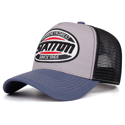 Nova uniseks klasična bejzbolska kapa STATION s uzorkom slova, mrežasta kapa za muškarce i žene, prozračna streetwear ljetna trucker kapa