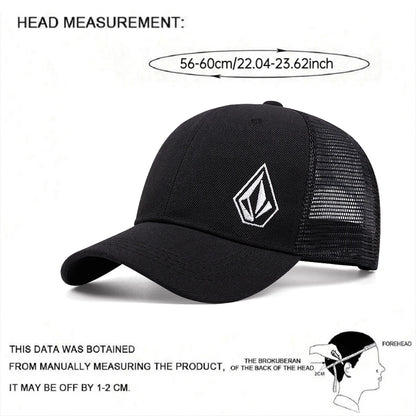 2025 Personalized Minimalist New Mesh Hat Diamond Embroidered Street Hip Hop Hat Skateboarding Hat Outdoor Sunshade Baseball Hat