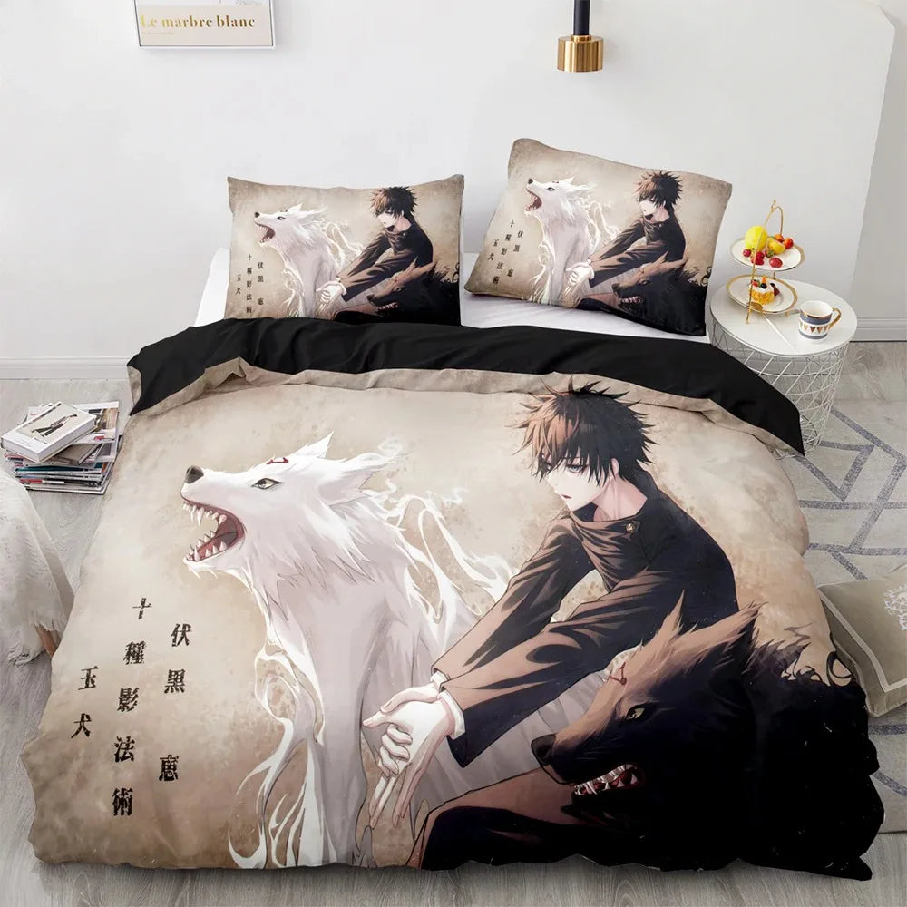 Anime Jujutsu Kaisen Satoru Gojo Bedding Set Boys Girls Twin Queen Size Duvet Cover Pillowcase Bed Kids Adult Home Textile