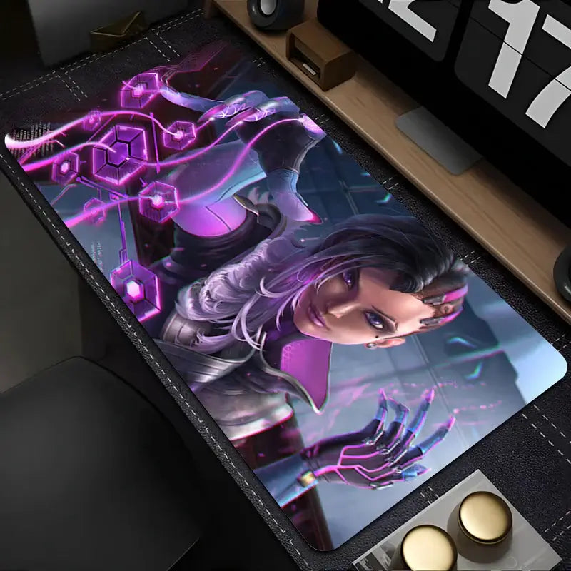 Mouse Pad PC Overwatch Sombra Sexy Mousepad Laptop Purple Kawaii Anime Girl Keyboard Pad Gaming Accessories Gamer Desk Mouse Mat