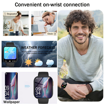 New 1000mAh Battery Smart Watch Women Heart Rate Sleep Monitoring Bluetooth Call IP68 Waterproof Smartwatch Men For Android IOS
