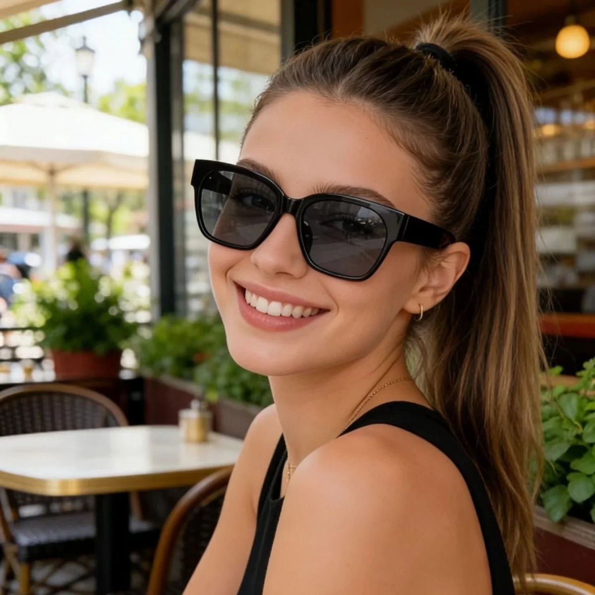 European and American retro cat eye frame Y2K unisex fashionable glasses trend versatile summer sun shading and UV protection li