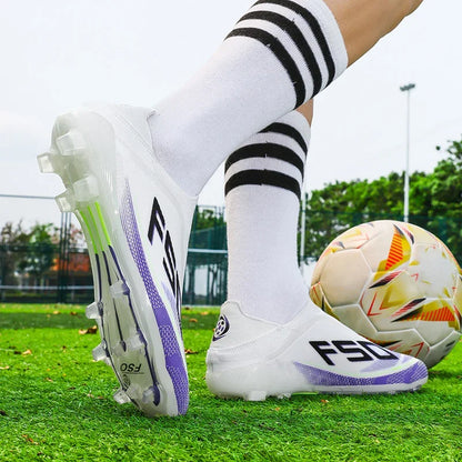 Men's Athletic Soccer Cleats Lightweight Comfortable Non-Slip Football Boots Training Shoes for Outdoor Grass Turf Competition
