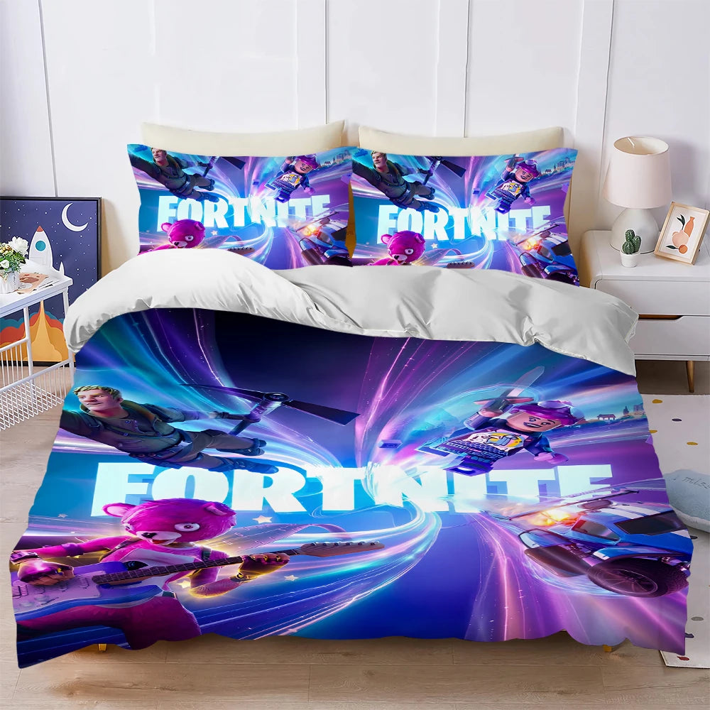 Battle game F-Fortnite Duvet Cover Set Soft Wash Bed 3 Piece Summer Comfortable Student Dormitory Home Baby Bedding Best seller