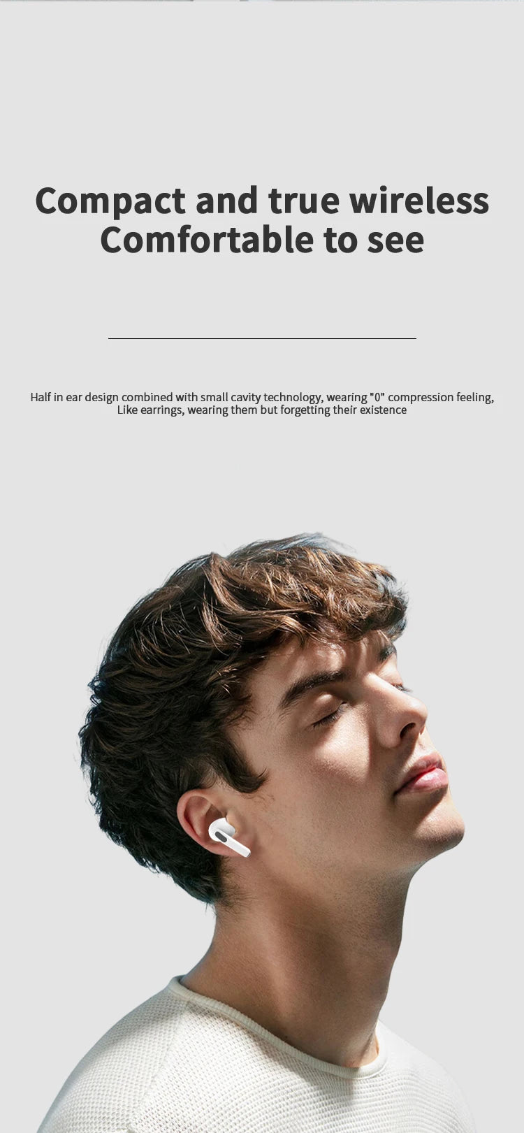 UEESFIT A6 TWS Wireless Bluetooth Earphone Headphones Touch Control Earbuds IPX5 Waterproof Sports HIFI Sound Headset with Mic