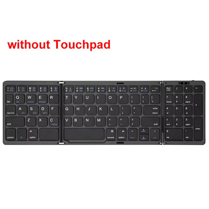 KEBIDUMEI Three Bluetooth Keyboard Tri-fold Keyboard with Touchpad Mini Keyboard Rechargeable Keyboard for Windows Android IOS