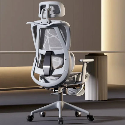 Ergonomic Gaming Chair with Adjustable Footrest, Reclining Office Chair, Posture Support Computer Chair with 2D/3D Armrests for Home Office