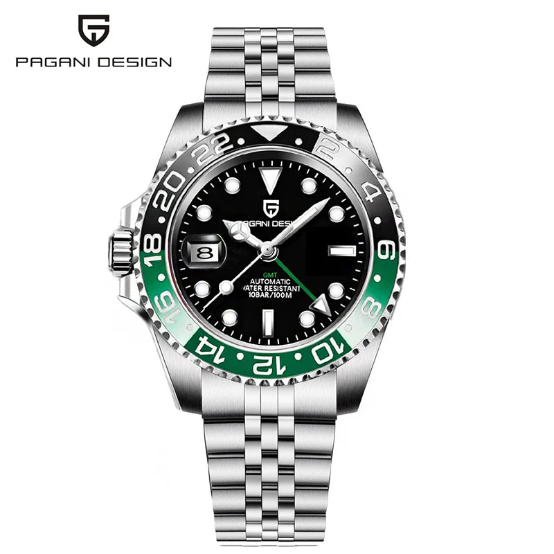 New 1662 PAGANI DESIGN GMT Automatic Watch 40mm Men's Wristwatch Top Brand 100M Waterproof Mechanical Wristwatches for Men Cloc
