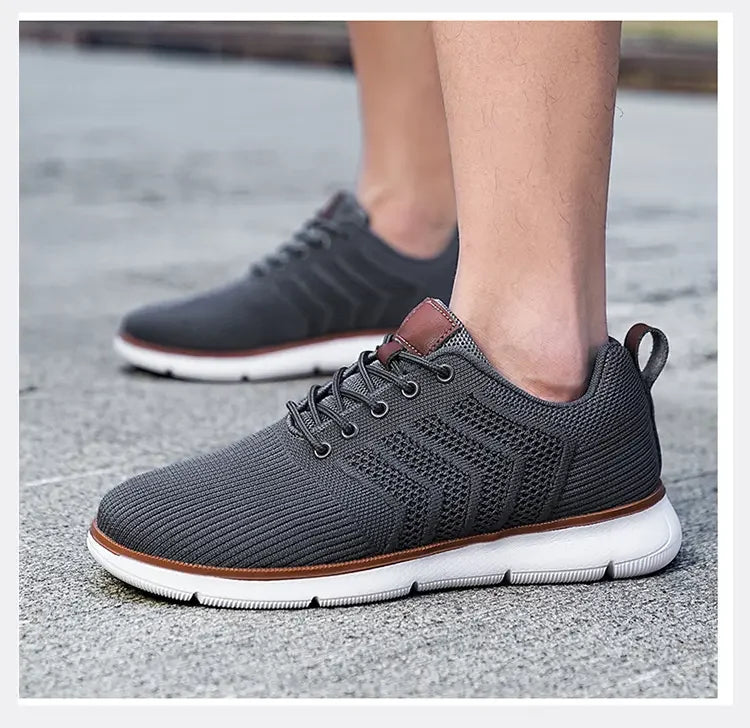 Casual Sneaker Shoes, Breathable Men's Walking Mesh, Soft Sole Outdoor Anti-Slip Travel Comfortable Running Shoes, Tenis Masculino