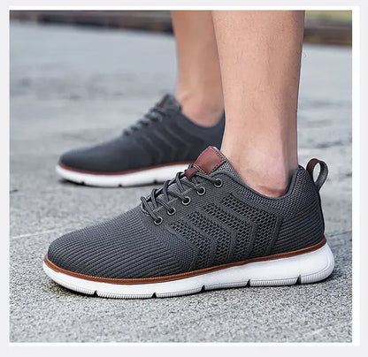 Casual Sneaker Shoes, Breathable Men's Walking Mesh, Soft Sole Outdoor Anti-Slip Travel Comfortable Running Shoes, Tenis Masculino