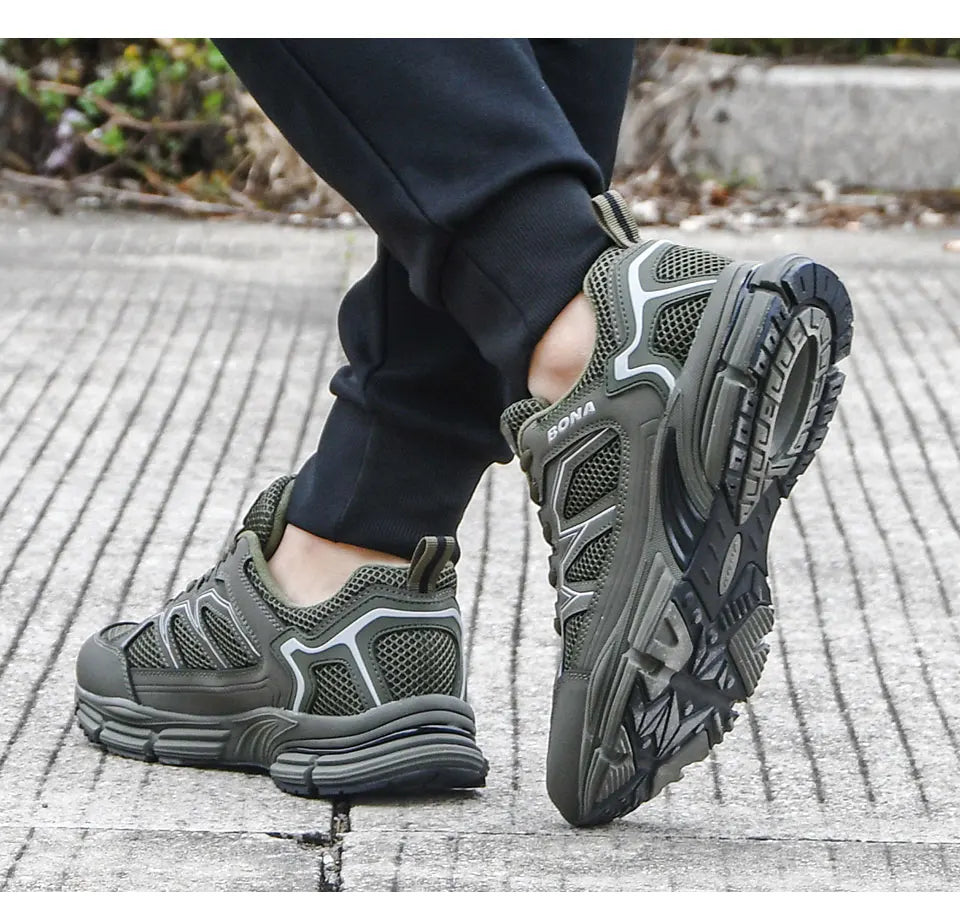 BONA 2023 New Designers Jogging Shoes Men Running Shoes Breathable Brand Sneakers Man Sports Training Walking Shoes Breathable m